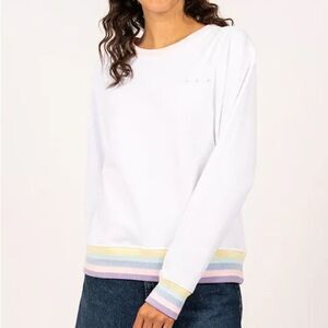The Saint James Perla Sweater Sweatshirt Pastel Stripe Rainbow White 14